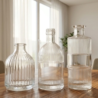 Bouteille diffuseur d'huiles essentielles vide en verre transparent avec logo personnalisé, vente en gros, pour parfum d'intérieur