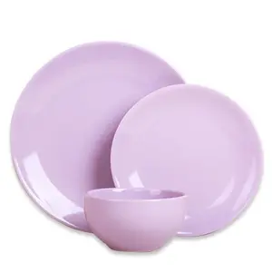 Wholesale 16 pcs Unique christmas porcelain dinner sets/stoneware dinnerware for christmas/purple porcelain dinnerware