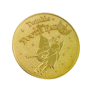 Moeda acessória colecionadora de moedas, moeda de dente de ouro puro real personalizada para crianças