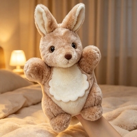 Marionnette interactive lapin en tissu polyester-coton 13 cm, jouet d'éveil, doudou d'anniversaire, ODM, personnalisation, approvisionnement en gros