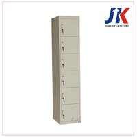 Casier de rangement vertical mince à 6 portes avec serrure à clé, armoire métallique verrouillable multi-compartiments pour salle de sport et école