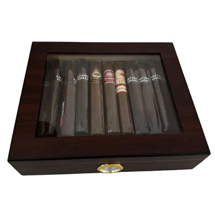 Cedar Cigar hộp làm bằng tay Cigar Humidor với ẩm kế