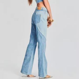 กางเกงยีนส์ดีไซน์ใหม่คุณภาพสูงสำหรับฤดูร้อน สไตล์ลำลอง เซ็กซี่ เอวต่ำ ล้างสีแบบแอซิด แต่งลายปะติด ทรงขาบาน - Product Image 3