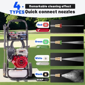 Máquina de Limpieza a Gasolina OME de 208cc, Hidrolavadora de Alta Presión de 2700psi, Máquina de Limpieza a Alta Presión con Ruedas - Product Image 5