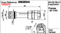 Ensemble de pinces de serrage CNC en acier inoxydable |   Pièces détachées pour perceuse de circuits imprimés - Pinces de mandrin - Modèle 263504