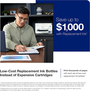 Ep son EcoTank ET-4850 Wireless <b>All</b>-<b>in</b>-<b>One</b> Cartridge-Free Supertank <b>Printer</b> with Scanner, Copier, Fax, ADF and Ethernet - Product Image 5