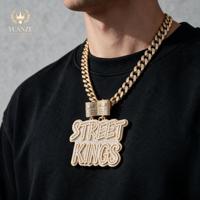 Pendentif en argent sterling S925 avec moissanite VVS, personnalisé, style streetwear, collier hip-hop glacé, breloque pour homme, cadeau de Noël, bijoux