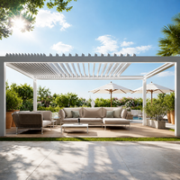 Pergola bioclimatique personnalisée en aluminium avec revêtement en poudre, toit rétractable, haute qualité, montage facile, extérieur, jardin, étanche, LED