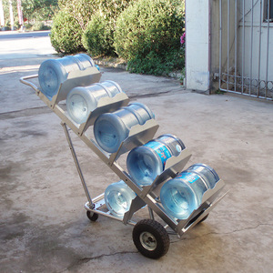รถเข็นถังน้ำ 6 ถัง 4 ล้อ รถเข็นโลหะทนทานสำหรับส่งน้ำ ใช้ในครัวเรือน - Product Image 2