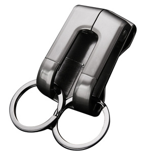 Llavero de Metal Baicheng con Doble Anillo, Llavero de Aleación de Zinc para Coche, Antipérdida, Estilo Lujoso Ligero, Regalo Personal - Product Image 1
