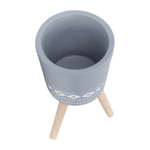 Supports de plantes modernes avec pots en résine cannelée pour plantes d'intérieur et d'extérieur, pots à fleurs ronds, décoration intérieure - Product Image 4