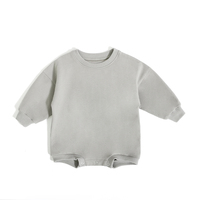 Romper Rajut Bayi Desain Musim Gugur, Ukuran Besar, Bahan Katun Organik, Baju Terusan Bayi