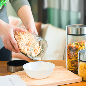 Ngày Quay Số Nắp Thủy Tinh Thực Phẩm Hạt Container & Tổ Chức Và Lưu Trữ Lọ Hộp Bộ Rõ Ràng Top Kim Loại Có Nắp Đậy Cho Nhà Bếp - Product Image 4