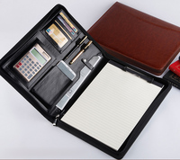 Carpeta Cortical A4 para negocios, paquete de cremallera, multifunción, Gerente de Ventas, panfleto de información de propiedades con carpeta de calculadora