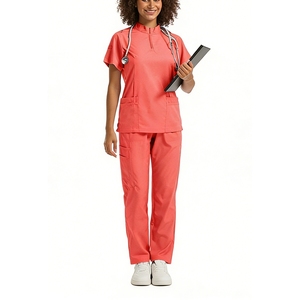 Tenue médicale unisexe à col zippé, séchage rapide, extensible, avec logo personnalisé, ensemble 2 pièces pour infirmières et personnel hospitalier Sehe Fashion - Product Image 5