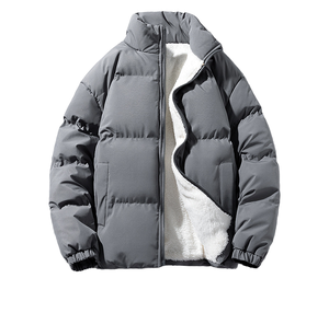 Custom Made Logo Down Puffer <b>Jacket</b> for Men New Arrival Thick Winter Warm Reversible Stand Collar Breathable Fabric - Product Image 4