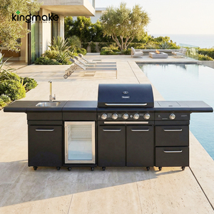 ชุดเฟอร์นิเจอร์ครัวกลางแจ้งสแตนเลสกันน้ำสำหรับสวนและลานบ้าน ขายส่งชุดครัวบาร์บีคิวสำหรับรีสอร์ทและวิลล่า - Product Image 1