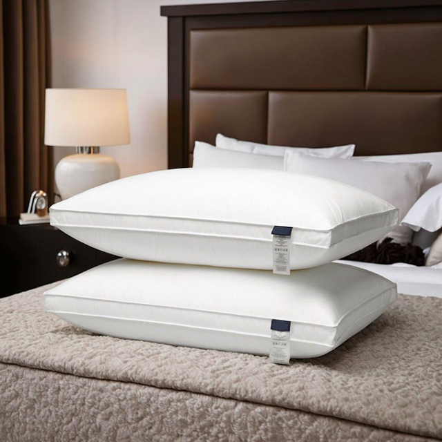 Wholesale 200TC Premium 100% Cotton Orthopedic Cervical Support Neck Pillows Luxury Five-Star Hotel Bedding Solid Pattern