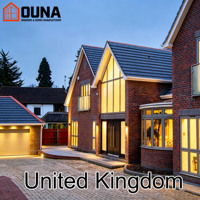 Ventana Panorámica de Aluminio con Certificación CE para Entrada Principal de Villa, Proyecto OUNA Reino Unido, Vidrio Templado, Eficiencia Energética