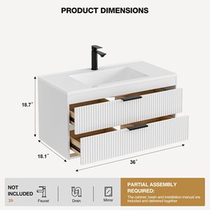 Mars Villa USA Europa, Mueble de Baño Pequeño con Dos Cajones, Tamaño Personalizado para Apartamento, Entrega <span class=keywords><strong>en</strong></span> 15 a 35 Días, Gran Venta - Product Image 3