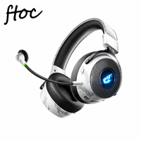 Headset Gaming Nirkabel 2.4G Terbaru dengan Mikrofon, Headphone Dinamis Over-Ear untuk Olahraga, PC, Ponsel, DLL