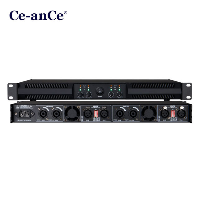 Power Amplifier, 4-Channel Professional Audio Amplifier, 450W High-Power Amp for Stage/Studio/Home Audio