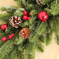 Dekorasi Natal Plastik Gaya Amerika Utara Terlaris, Karangan Bunga, Hiasan Jendela, Dekorasi Pintu