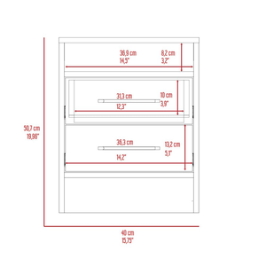 DB DEPOT 2017 Leyva Mesita de noche moderna de mediados de siglo ensamblada de madera maciza con dos cajones Superior para apartamento disponible - Product Image 4