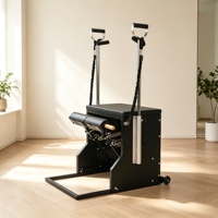 Chaise de Pilates en métal, chaise de stabilité commerciale avec poignées réglables et ressorts, idéale pour l'entraînement du tronc en studio de Pilates