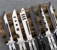 Couteau pliant d'entraînement Balisong non affûté, lame en acier inoxydable, couteau de poche EDC léger et portable, finition lisse