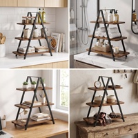 Étagère de présentation en métal à trois niveaux de style nordique, personnalisable, pour l'organisation de la cuisine et des plantes en pot