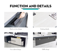 Ensemble de bureau de direction en gros, mobilier commercial, bureau de patron sur mesure fabriqué en usine