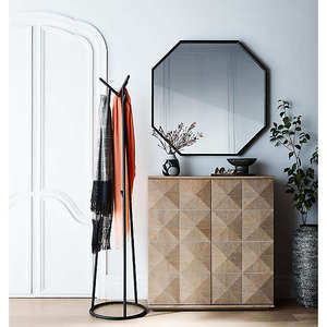 <span class=keywords><strong>Espejo</strong></span> <span class=keywords><strong>octagonal</strong></span> geométrico negro con marco de Metal montado en la pared moderno - Product Image 4