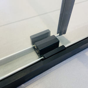 Kit de <span class=keywords><strong>Mampara</strong></span> de <span class=keywords><strong>Ducha</strong></span> Corredera de Vidrio Doble de 8-10 mm, Acabado Negro Mate, Dorado, Latón Satinado, Acero Inoxidable, Marca BEJOY - Product Image 4