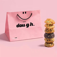 Caja de Regalo de Cartón Rosa para Repostería, Hermosa Caja de Lujo Biodegradable para Galletas