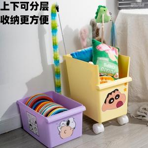 <b>Stackable</b> <b>Storage</b> Box Double Layer Food <b>Container</b> With Wheels Easy To Move For Kitchen pantry - Product Image 4