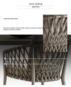 JP Nordic Rope Rattan Aluminum Waterproof Eco-Friendly Lightweight <strong>Stackable</strong> Outdoor Dining <strong>Chair</strong> for Restaurant <strong>Garden</strong> Hotel - Product Image 2