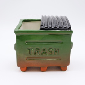 Bruciatore d'incenso artistico in ceramica a forma di bidone della spazzatura, moderno, in porcellana, per incenso, all'ingrosso, personalizzato - Product Image 2