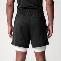 Shorts de basketball respirants en maille de haute qualité avec logo personnalisé pour hommes, imprimés, athlétiques, à séchage rapide, avec doublure de compression