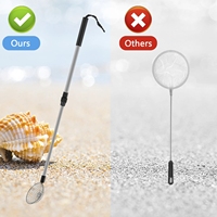 2 pièces : Tamis à sable et pelle de plage télescopique réglable de 54 à 83 cm, outil de tamisage pour la recherche de coquillages et la séparation des roches, portable et détachable