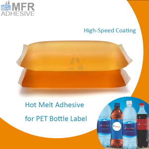 Adhésif thermofusible amovible étanche et solide sans solvant HMA pour <span class=keywords><strong>contact</strong></span> alimentaire pour bouteille en PET et étiquette de <span class=keywords><strong>film</strong></span> de boisson-RoHS CERT - Product Image 1