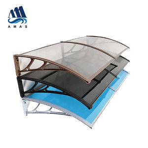 Auvent Amas 80*120CM Noir avec support en polycarbonate pour porte ou balcon - Product Image 3