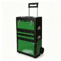 Coffret à outils robuste sur roulettes, multi-tiroirs, pour atelier de réparation automobile. Boîte à outils rigide, rangement d'outils.
