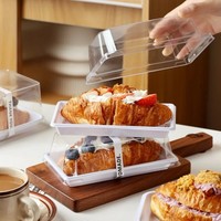 Boîte d'emballage rectangulaire transparente de qualité alimentaire pour fraises, croissants, sandwichs, hamburgers, hot-dogs, saucisses, sushis et pains