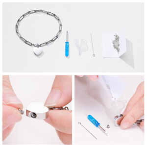 Vente en gros de chaînes à maillons anti-allergiques, urne et cendres, bracelets cadeaux en acier inoxydable avec breloques en forme de cœur, bijoux de crémation - Product Image 6