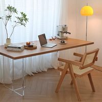 Luxuriöser schwebender Esstisch aus Acryl und Massivholz |   Minimalistischer Handgefertigter Umweltfreundlicher Langlebiger Schreibtisch für Zuhause & Büro