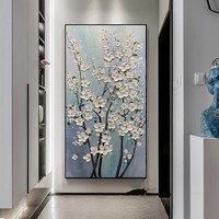 Produits de livraison directe personnalisés 2022 100% peinture épaisse peinte à la main fleurs colorées abstraites pour la décoration de la maison