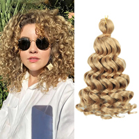 Extensions de cheveux synthétiques ondulés de 12 pouces pour tresses au crochet, boucles afro ombrées Hawaïennes, boucles italiennes pour femmes