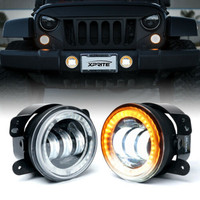 Feux de route LED 3,5 pouces 90 mm, anneau halo bleu/rouge, DRL, phare antibrouillard, étanche, 60 W, feux de jour, 12 V, nouvelle arrivée