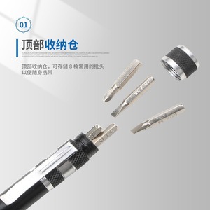 Guest Quality Multi-purpose <b>Screwdriver</b> 8-in-1 Aluminum Alloy Pen Tool Flathead Phillips Bit <b>Set</b> For Diy Repair - Product Image 3